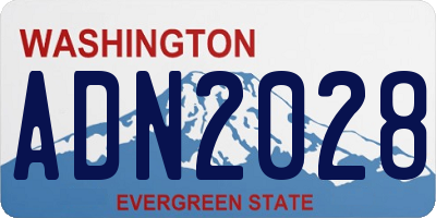 WA license plate ADN2028
