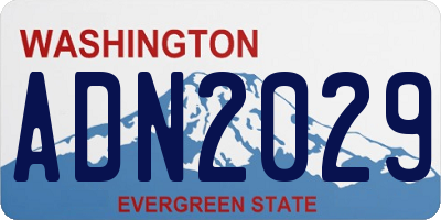 WA license plate ADN2029