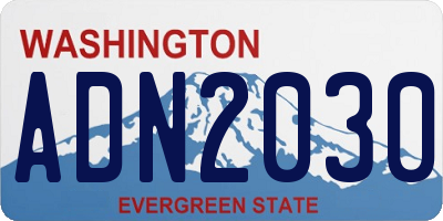 WA license plate ADN2030