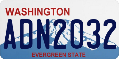 WA license plate ADN2032