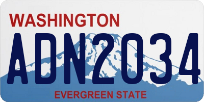 WA license plate ADN2034