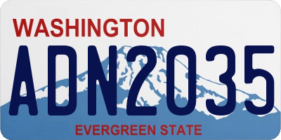 WA license plate ADN2035