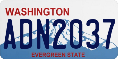 WA license plate ADN2037