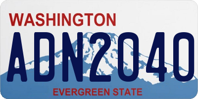 WA license plate ADN2040