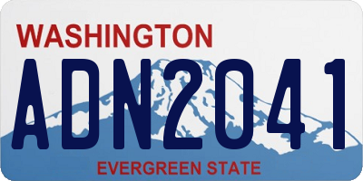WA license plate ADN2041