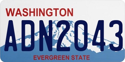 WA license plate ADN2043