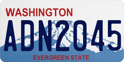 WA license plate ADN2045