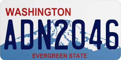 WA license plate ADN2046