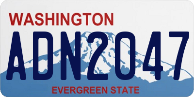 WA license plate ADN2047