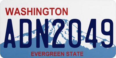 WA license plate ADN2049