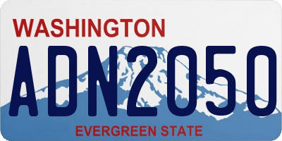 WA license plate ADN2050