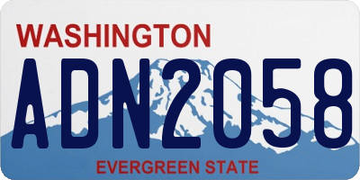 WA license plate ADN2058