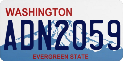 WA license plate ADN2059
