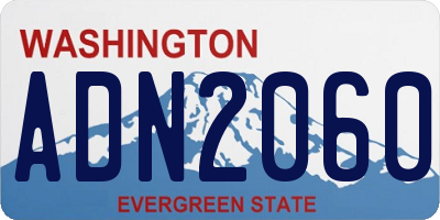 WA license plate ADN2060