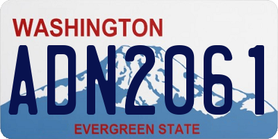 WA license plate ADN2061