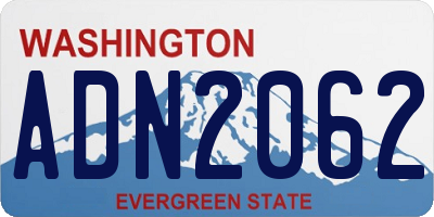 WA license plate ADN2062
