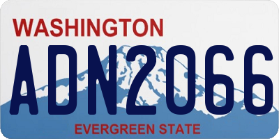 WA license plate ADN2066