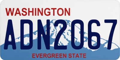 WA license plate ADN2067