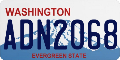 WA license plate ADN2068