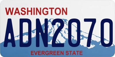 WA license plate ADN2070