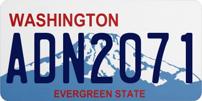 WA license plate ADN2071