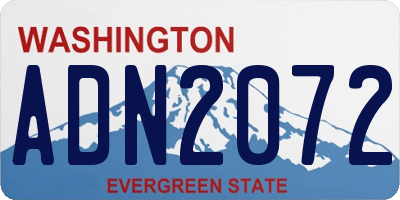 WA license plate ADN2072