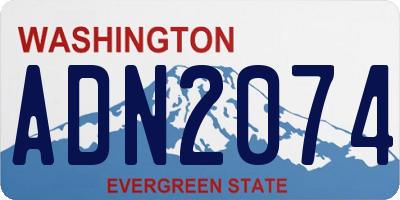 WA license plate ADN2074