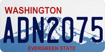 WA license plate ADN2075