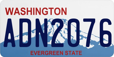 WA license plate ADN2076