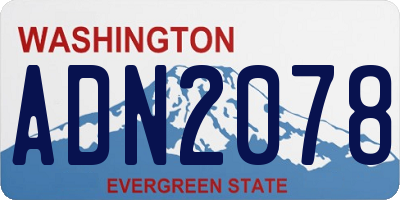 WA license plate ADN2078