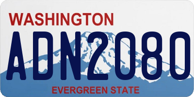 WA license plate ADN2080