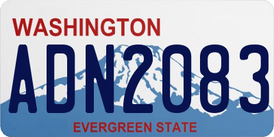 WA license plate ADN2083