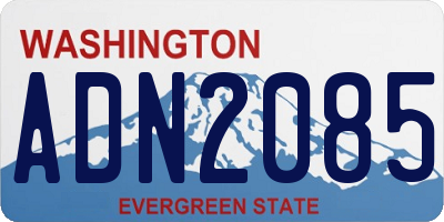 WA license plate ADN2085