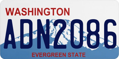 WA license plate ADN2086