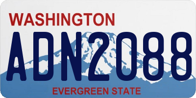 WA license plate ADN2088