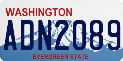 WA license plate ADN2089