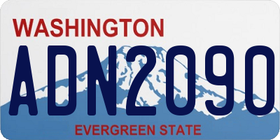 WA license plate ADN2090