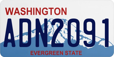 WA license plate ADN2091