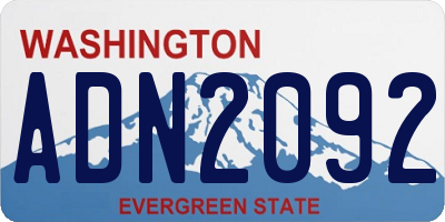 WA license plate ADN2092