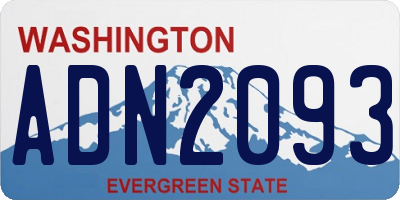 WA license plate ADN2093