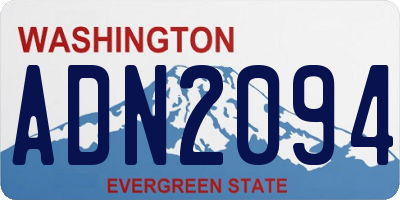 WA license plate ADN2094