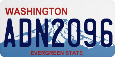 WA license plate ADN2096
