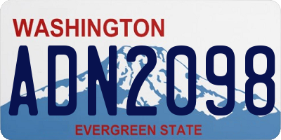 WA license plate ADN2098