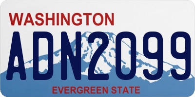 WA license plate ADN2099