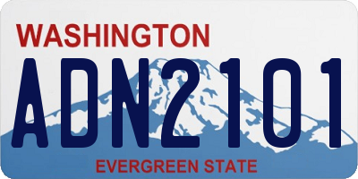 WA license plate ADN2101
