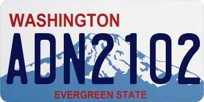 WA license plate ADN2102