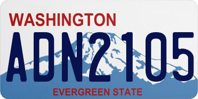 WA license plate ADN2105