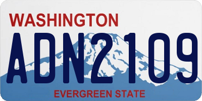 WA license plate ADN2109