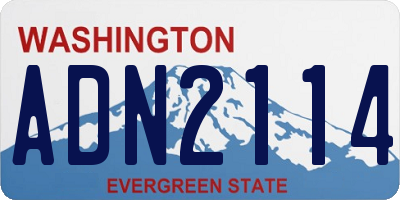 WA license plate ADN2114