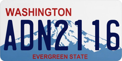 WA license plate ADN2116